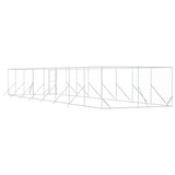 Outdoor Dog Kennel Silver 4x16x2 m Galvanised Steel 3190458