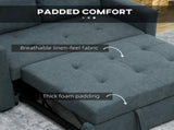 Loveseat Sofa Bed, Convertible Bed Settee with 2 Cushions, Side Pockets for Living Room, Charcoal T3398P377931