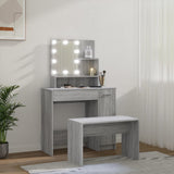 Dressing Table Set with LED Grey Sonoma Engineered Wood 3114121