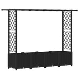 Raised Bed with Trellis and Roof Black 203 x 40 x 138 cm PP 42032544