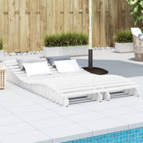 Sun Loungers 2 pcs White 205x60x31.5 cm Solid Wood Pine 832575