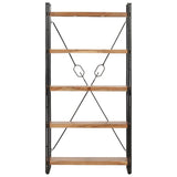 5-Tier Bookcase 90x30x180 cm Solid Acacia Wood 286587
