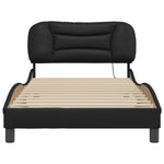 ZNTS Bed Frame with LED without Mattress Black 100x200 cm 3213913