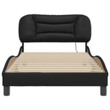 ZNTS Bed Frame with LED without Mattress Black 100x200 cm 3213913