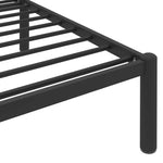 ZNTS 284659 Bed Frame without Mattress Black Metal 140x200 cm