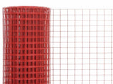 Chicken Wire Fence Steel with PVC Coating 25x1 m Red 143664