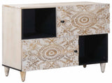 Sideboard with Storage White 80 x 33.5 x 75 cm Solid Mango Wood 4018395