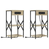 Bedside Cabinet with Shelf 2 pcs Sonoma Oak 41 x 31 x 76 cm 859528