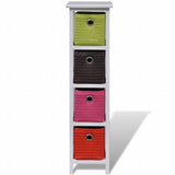 Storage Rack with Multi-colour Baskets Paulownia Wood 241540