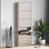 241241 Oak Look Wooden Shoe Cabinet with 5 Compartments