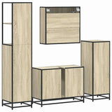 ZNTS 4 Piece Bathroom Furniture Set Sonoma Oak Engineered Wood 3301271