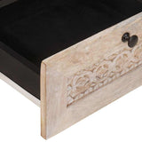 Coffee Table with Shelf White 80 x 54 x 40 cm Solid Acacia wood 4018129