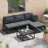 Garden Sofa Set with Cushion 4 pcs Black Aluminium 3378856