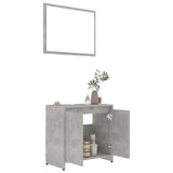 ZNTS 3 Piece Bathroom Furniture Set Concrete Grey Engineered Wood 3056929