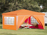 Pop-up Party Tent 288 x 288 x 245 cm Orange Oxford Fabric 42019778