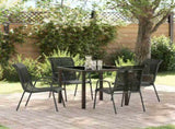 Garden Dining Set 5 pcs Black Powder-Coated Steel 3379136