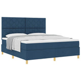 Box Spring Bed with Headboard Blue 180 x 200 cm Fabric 3339720