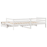 Daybed with Trundle and Drawers without Mattress White 80x200 cm 3302149