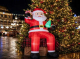 10.5FT Christmas Inflatable Sitting Santa Claus with 6 LED Lights, 210D Polyester, Drawstring 25606911