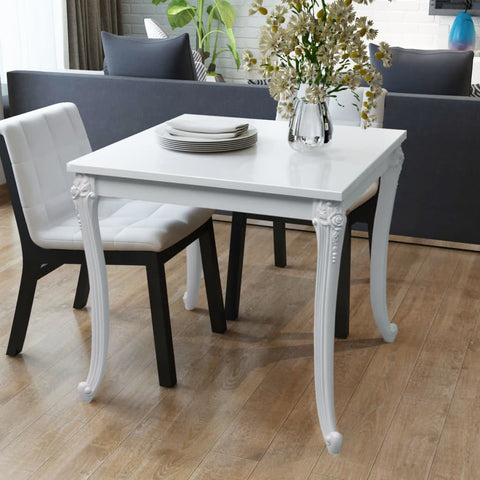 ZNTS Dining Table 80x80x76 cm High Gloss White 243382