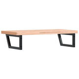 Basin Shelf Wall Mounted Steel and Solid Wood Beech 3302439