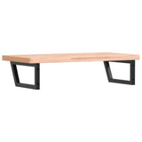 Basin Shelf Wall Mounted Steel and Solid Wood Beech 3302439