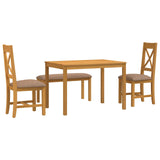 Dining Set 4 pcs Grey Solid Oak Wood 3430308