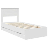 Bed Frame with Drawer White 90 x 190 cm Engineer Wood 3409873