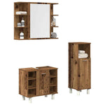 ZNTS 3 Piece Bathroom Furniture Set Old Wood Engineered Wood 3328567