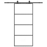 Sliding Door with Hardware Set Black 90x205 cm ESG Glass 3375798