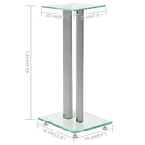 50674 Speaker Stands 2 pcs Tempered Glass 2 Pillars Design Silver
