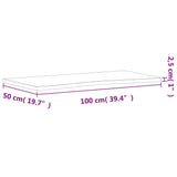 Desk Top 100xx2.5 cm Solid Wood Beech 356039