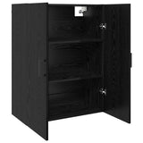 Wall Cabinet Black Oak 69.5 x 34 x 90 cm Engineered Wood 879518