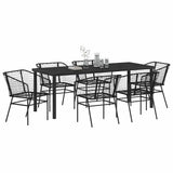 Garden Dining Set 7 pcs Black Poly Rattan 3380895