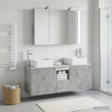 Bathroom Cabinet Set 4 pcs Concrete Grey Engineered Wood 3406378