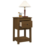 ZNTS Bedside Cabinet Honey Brown 40x35x61.5 cm Solid Wood Pine 821735