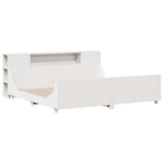 ZNTS Bed Frame without Mattress White 200x200 cm Solid Wood Pine 3323756