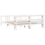 Bed Frame with Headboard without Mattress White 200x200 cm 3305978