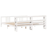 Bed Frame with Headboard without Mattress White 200x200 cm 3305978
