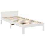 ZNTS Family Bed Frame No Mattress White 270x200 cm Solid Wood Pine 3324575