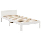 ZNTS Family Bed Frame No Mattress White 270x200 cm Solid Wood Pine 3324575