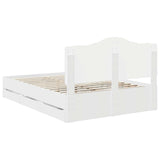 Bed Frame with Drawer White 140 x 190 cm Engineer Wood 3413415