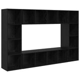 TV Cabinet Set 4 pcs Black 37 x 37 x 142.5 cm Engineered Wood 3393544