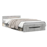 Bed Frame with Storage with Drawer Concrete Grey 80 x 200 cm 3429602