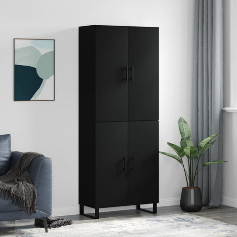 Highboard Black 69.5x34x180 cm Engineered Wood 3195700