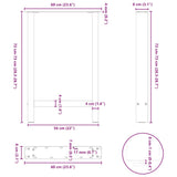 Dining Table Legs Anthracite 2 pcs 60x cm Steel 4013306