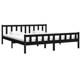Bed Frame without Mattress Black Solid Wood 160x200 cm 810693