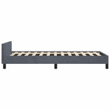 Bed Frame without Mattress Dark Grey Twin Velvet 347598