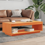 ZNTS Coffee Table Wax Brown 110x50x33.5 cm Solid Wood Pine 844135