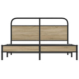 Bed Frame Without Mattress 160x200 cm Smoked Oak Engineered Wood 4100359